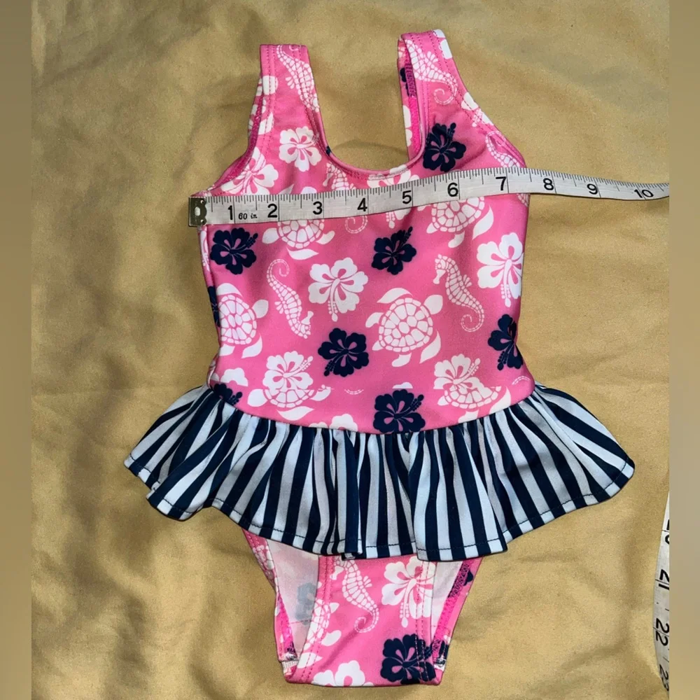Flap Happy Kids UV 50 NWT Pink Ruffle One Piece Swimsuit Size 12M